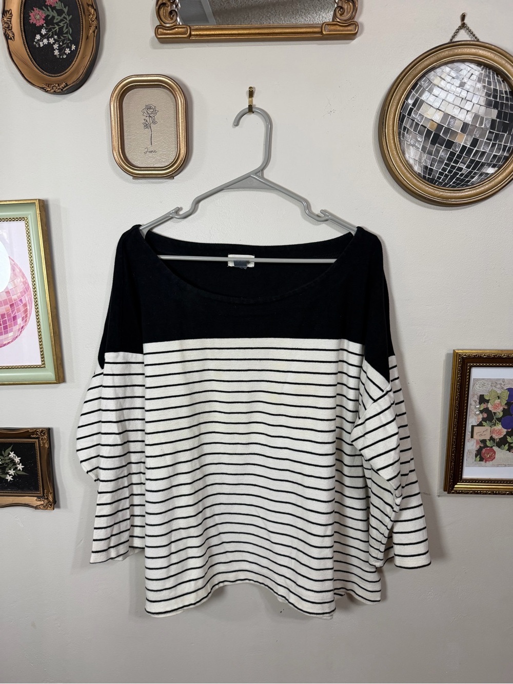 Old Navy Black and White Striped Top